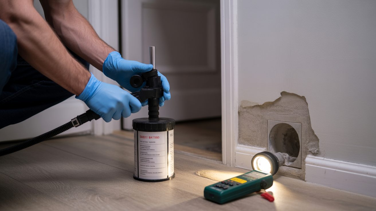 Air sampling during a mold inspection in a Austin home